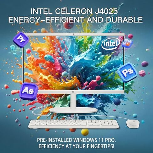 HP 21.5 بوصة الكمبيوتر المكتبي الكل في واحد-Office Lifetime & Win 11 Pro | عرض FHD مضاد للوهج | Intel Celeron | HDMI | wifi6 | كاميرا الويب | مع إكسسوارات الحزمة | 32 جيجابايت ذاكرة الوصول العشوائي + 1 تيرابايت SSD in Kuwait