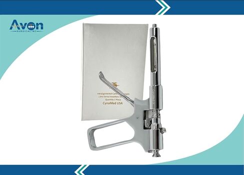 Dental Implant Anesthetic Syringe 1.8mL Pistol Style Syringe Intraligamental Dispensing Syringe | Stainless Steel Dental Instruments (1.8mL Syr-Black Handle) in Saudi Arabia