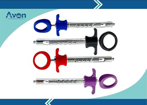 Set of 4 - Dental Anesthetic Syringe 1.8mL Self-Aspirating with Arrow Rod Plunger and Plastic Handle Ring | Premium Lightweight German Stainless Steel Dental Instruments in Saudi Arabia