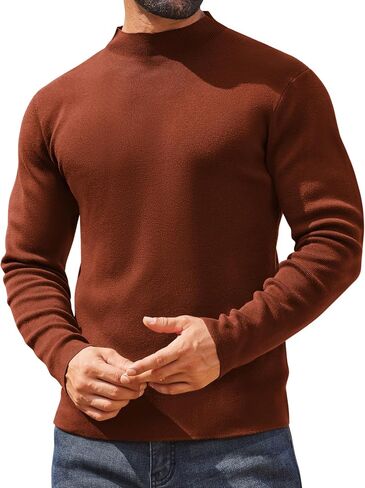 COOFANDY Mens Mock Turtleneck Sweater Long Sleeve Basic Thermal Undershirt Slim Fit Lightweight Pullover Sweaters in Saudi Arabia
