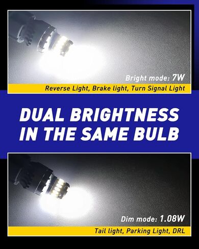 AutoOne 7440 7443 LED Strobe Light Light Light Red ، 2800lm وميض فلاش وميض مصابيح LED LED لمصابيح T20 W21W 7441 7444 7443R ، 300 ٪ Canbus جاهزة. in Kuwait