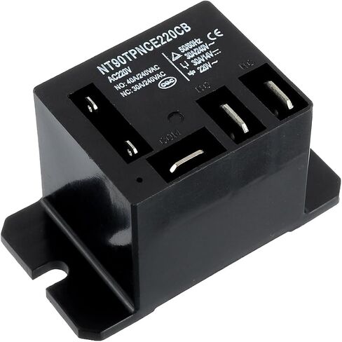 1 Pack NT90-AC120V-10X Power Relay AC 120V Coil 30A 40A SPDT(1NO 1NC) Mini Relay with Flange Mounting and 5pcs Quick Connect Terminals Wires in Kuwait