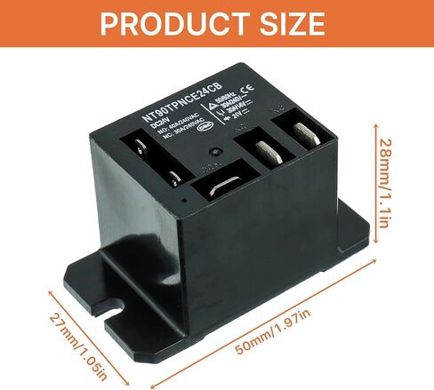 1 Pack NT90-AC120V-10X Power Relay AC 120V Coil 30A 40A SPDT(1NO 1NC) Mini Relay with Flange Mounting and 5pcs Quick Connect Terminals Wires in Kuwait