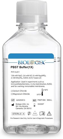 Lab PBST Buffer, 500ml Phosphate Buffered Saline with Tween-20 (1×), 0.1um Filtration Sterilized, 7.4 pH, 1×Concentrate, 500ml/Bottle in Saudi Arabia