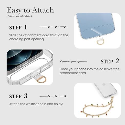Phone Charm with Gold Metal Chain Detachable iPhone Lanyard Hand Wrist Smartphone Strap Finger Grip Strap with 3 Patches Tether CellPhone Stand Holder Universal for iPhone 16 Pro Max 15 14 13 Charms in Kuwait