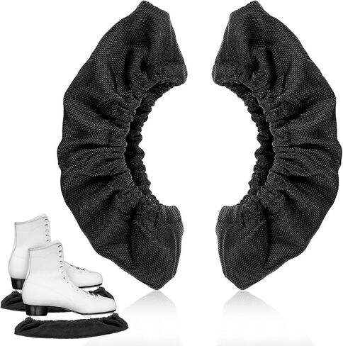 Prasacco 1 Pair Ice Skate Guards, Ice Skate Blade Covers Guards for Hockey Skates Figure Skates and Ice Skates Winter Skating Soakers Cover Blades Skate Blade Protector for Kids Adult (S Black) in Saudi Arabia