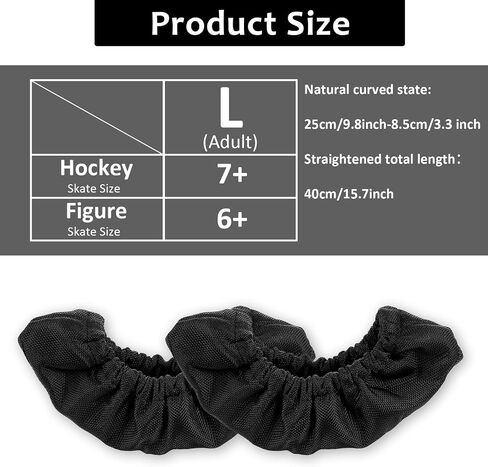Prasacco 1 Pair Ice Skate Guards, Ice Skate Blade Covers Guards for Hockey Skates Figure Skates and Ice Skates Winter Skating Soakers Cover Blades Skate Blade Protector for Kids Adult (S Black) in Saudi Arabia
