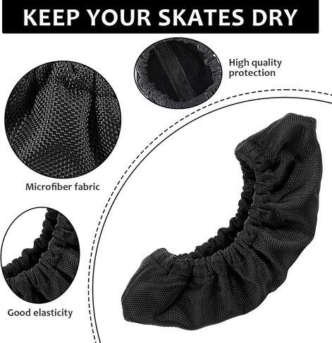 Prasacco 1 Pair Ice Skate Guards, Ice Skate Blade Covers Guards for Hockey Skates Figure Skates and Ice Skates Winter Skating Soakers Cover Blades Skate Blade Protector for Kids Adult (S Black) in Saudi Arabia