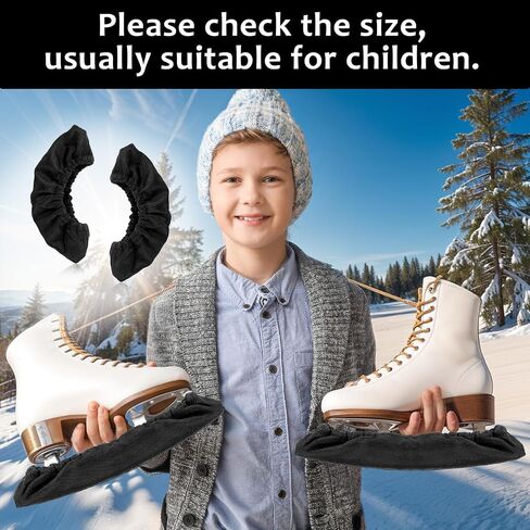 Prasacco 1 Pair Ice Skate Guards, Ice Skate Blade Covers Guards for Hockey Skates Figure Skates and Ice Skates Winter Skating Soakers Cover Blades Skate Blade Protector for Kids Adult (S Black) in Saudi Arabia