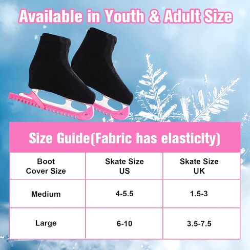 أغطية التمهيد Ifoyo Ice Skate ، وملحقات التزلج للتزلج على التزلج ، أو أغطية التمهيد للتزلج لأحذية التزلج أو الجليد ، وغطاء أحذية التزلج للأطفال البالغين (الأسود) in Kuwait