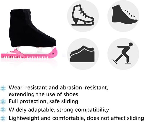 أغطية التمهيد Ifoyo Ice Skate ، وملحقات التزلج للتزلج على التزلج ، أو أغطية التمهيد للتزلج لأحذية التزلج أو الجليد ، وغطاء أحذية التزلج للأطفال البالغين (الأسود) in Kuwait