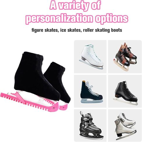 أغطية التمهيد Ifoyo Ice Skate ، وملحقات التزلج للتزلج على التزلج ، أو أغطية التمهيد للتزلج لأحذية التزلج أو الجليد ، وغطاء أحذية التزلج للأطفال البالغين (الأسود) in Kuwait