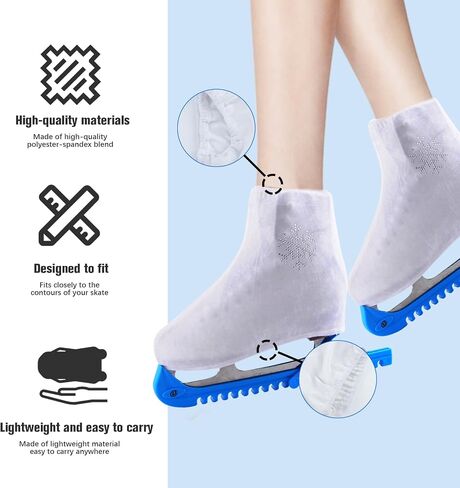 أغطية التمهيد Ifoyo Ice Skate ، وملحقات التزلج للتزلج على التزلج ، أو أغطية التمهيد للتزلج لأحذية التزلج أو الجليد ، وغطاء أحذية التزلج للأطفال البالغين (الأسود) in Kuwait