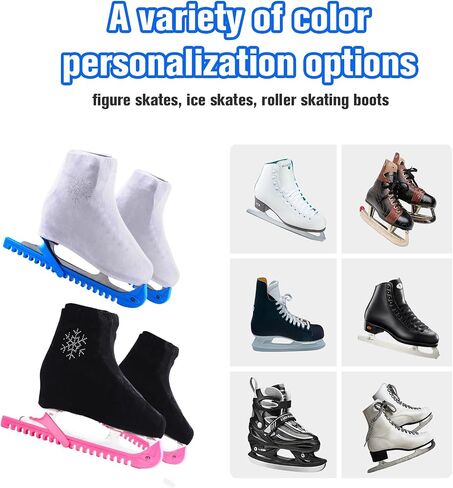 أغطية التمهيد Ifoyo Ice Skate ، وملحقات التزلج للتزلج على التزلج ، أو أغطية التمهيد للتزلج لأحذية التزلج أو الجليد ، وغطاء أحذية التزلج للأطفال البالغين (الأسود) in Kuwait