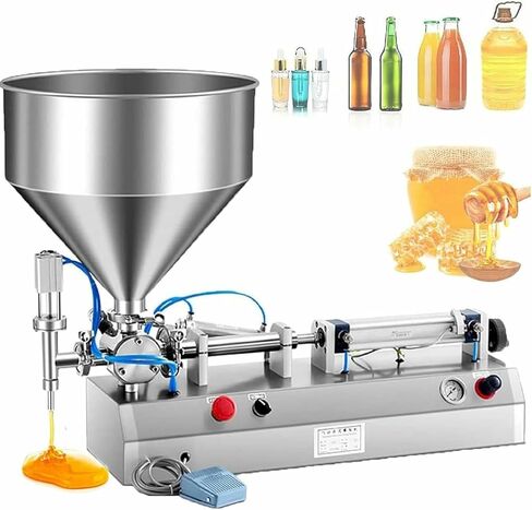 Liquid Paste Paste Filled Machine, Horizontal Filling Piston Bottle Piston with Stainless Steel Hopper for Toothpop Toothpop Paste, 500ml in Saudi Arabia