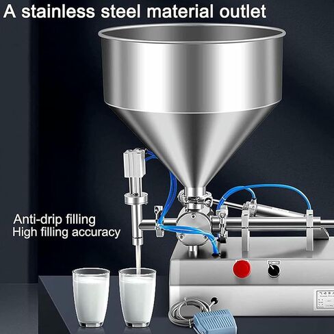 Liquid Paste Paste Filled Machine, Horizontal Filling Piston Bottle Piston with Stainless Steel Hopper for Toothpop Toothpop Paste, 500ml in Saudi Arabia