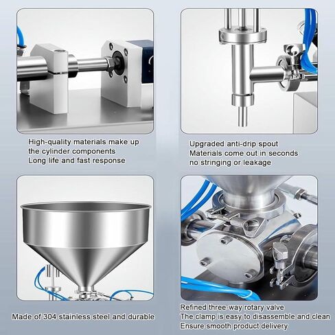 Liquid Paste Paste Filled Machine, Horizontal Filling Piston Bottle Piston with Stainless Steel Hopper for Toothpop Toothpop Paste, 500ml in Saudi Arabia