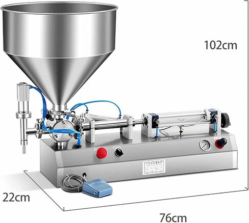 Liquid Paste Paste Filled Machine, Horizontal Filling Piston Bottle Piston with Stainless Steel Hopper for Toothpop Toothpop Paste, 500ml in Saudi Arabia