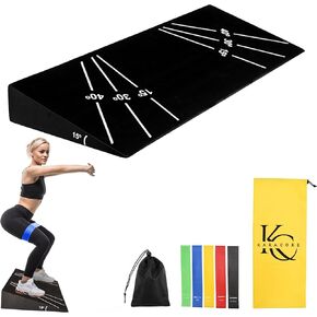 القرفصاء إسفين 15 ° -40 ° مائل مع 5 نطاقات مقاومة-لوحات خارجية غير قابلة للانزلاق من أجل القرفصاء العميق والتمدد-سعة 1000 رطل in Kuwait