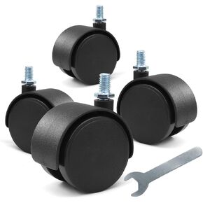 4Pcs 2 Inch Nylon Caster Wheels M8 Threaded Swivel Stem Caster Wheels with Locking Brake, Plastic Caster Wheels Furniture Caster Wheels Replacement for Cart Cabinet Kitchen Table in Kuwait