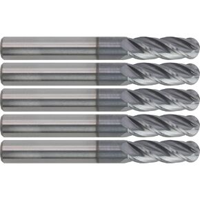 CME 10 PCS Micrograin Carbide End Mills ، أنف الكرة ، tialn المطلي ، 3/64 "قطر الطاحونة ، 9/64" طول القطع ، 1 1/2 "الطول الكلي ، 2 الناي ، القطع المركزية in Kuwait