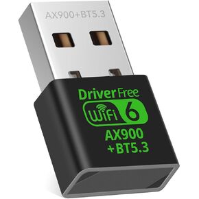 AX900Mbps WiFi 6 and Bluetooth 5.3 Combo Adapter Dual Band 5/2.4Ghz Wireless Network External USB Wi-Fi Receiver for Laptop/PC/Desktop 4dBi Antenna Compatible with Windows 10/11 in Saudi Arabia