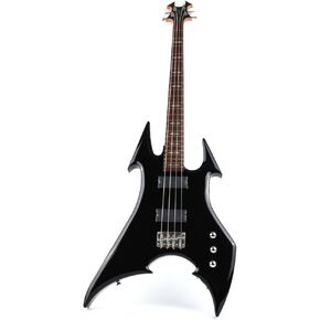 Cool Shape Full Size Standard Electric Bass Guitar Four 4 String Right Hand Handed Solid Body Canadian Maple Neck Genuine Rosewood Fretboard Fingerboard(Metallic Black) in Kuwait