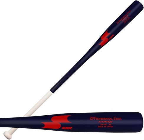SSK Z9 Professional Edge Comp Coaches Wood Fungo Bat 33" 35" 37" - Baseball & Softball – 22+ Colors - 60 Day Warranty (33", Natural/Navy/Red) in Saudi Arabia