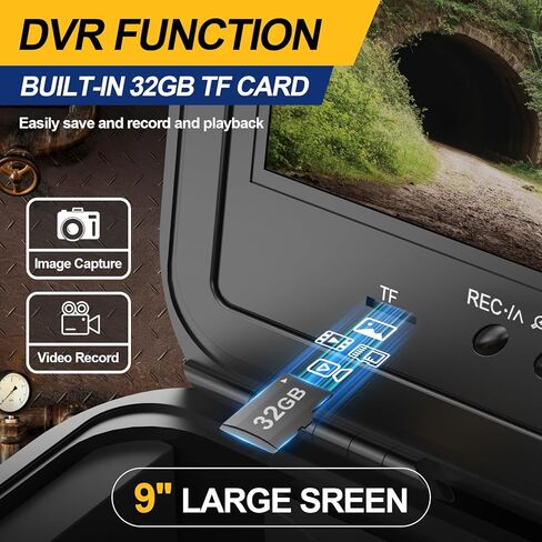 Anysun Sewer Camera Self Leveling with 512Hz Sonde, 7MM Thick Pushrod, Length Mark, 32GB Card, 9'' HD Monitor with DVR, 165Ft Sewer Scope Pipe Drain Inspection Camera IP68 Borescope w/Adjustable LEDs in Saudi Arabia