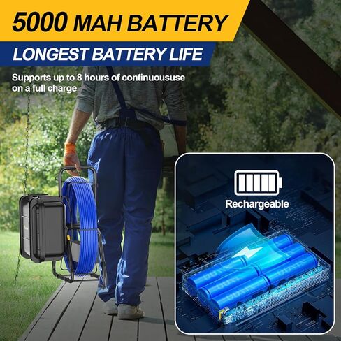 Anysun Sewer Camera Self Leveling with 512Hz Sonde, 7MM Thick Pushrod, Length Mark, 32GB Card, 9'' HD Monitor with DVR, 165Ft Sewer Scope Pipe Drain Inspection Camera IP68 Borescope w/Adjustable LEDs in Saudi Arabia