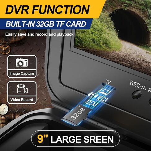 Anysun Sewer Camera Self Leveling with 512Hz Sonde, 7MM Thick Pushrod, Length Mark, 32GB Card, 9'' HD Monitor with DVR, 165Ft Sewer Scope Pipe Drain Inspection Camera IP68 Borescope w/Adjustable LEDs in Saudi Arabia