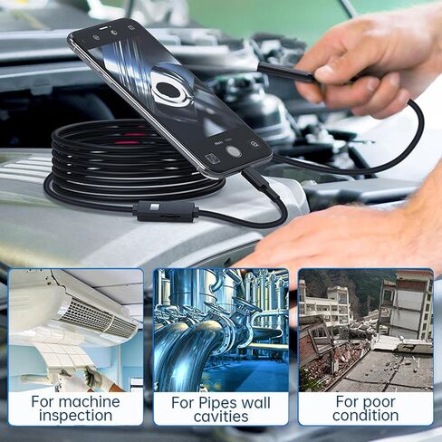 Endoscope Camera 5MP HD IP67 Inspection Snake Borescope 5meter for Car Engine PCB Inspection in Saudi Arabia