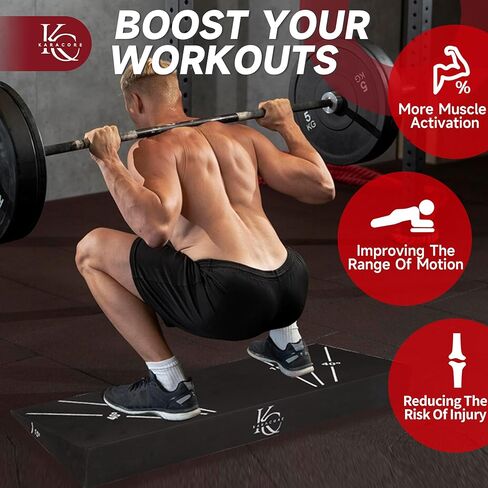 القرفصاء إسفين 15 ° -40 ° مائل مع 5 نطاقات مقاومة-لوحات خارجية غير قابلة للانزلاق من أجل القرفصاء العميق والتمدد-سعة 1000 رطل in Kuwait