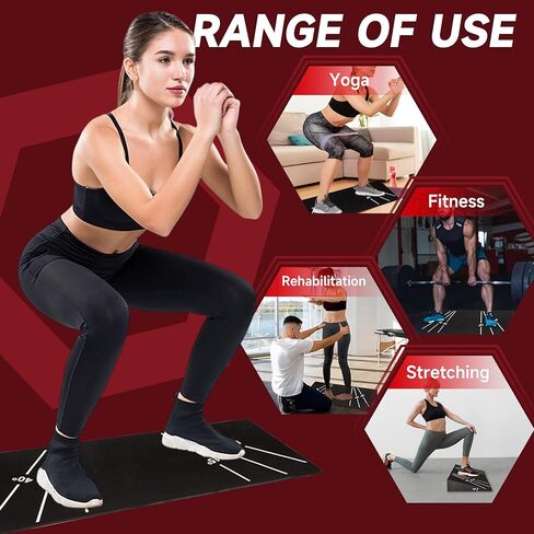 القرفصاء إسفين 15 ° -40 ° مائل مع 5 نطاقات مقاومة-لوحات خارجية غير قابلة للانزلاق من أجل القرفصاء العميق والتمدد-سعة 1000 رطل in Kuwait