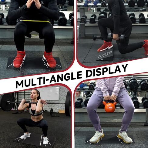 القرفصاء إسفين 15 ° -40 ° مائل مع 5 نطاقات مقاومة-لوحات خارجية غير قابلة للانزلاق من أجل القرفصاء العميق والتمدد-سعة 1000 رطل in Kuwait