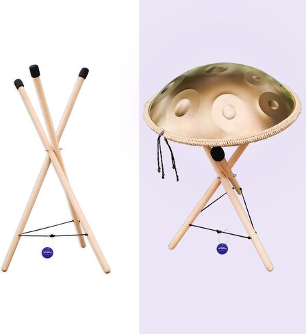 ASTEMAN Handpan Stand – Adjustable Wooden Triangle Drum Stand, Compatible with Handpans/Tongue Drums/Steel Tongue Drums, Fits 12-22 Inch Instruments (Short Wooden Drum Stand) in Kuwait