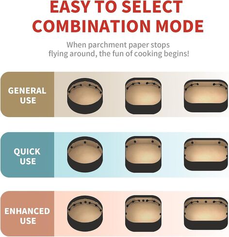 Air Fryer Magnets Set for Parchment Paper, Universal Compatibility Silicone 2pcs Strips 4pcs Buckles Air Fryer Accessories for Protecting Basket from Scratches Secure Paper Liner Fixing(Black) in Saudi Arabia