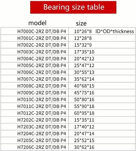 Angular Contact Bearings 2pcs DT High-Speed Sealing Engraving Machine Spindle Bearing P4 P5 ABEC-5 ABEC-7 H7000C H7001C H7002C H7003C H7005C H7007C Bearings(H7007C 2RZ P4 DT) in Saudi Arabia