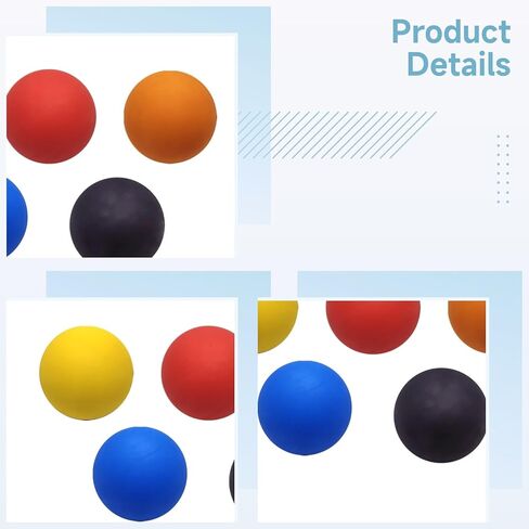 10 High Bounce Squash Balls, Rubber Training Set with 5 Colors (2 Each), Hollow Core, 2.36-Inch Mini Balls for Reaction and Massage Exercises in Saudi Arabia