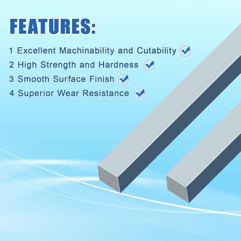 5 Pieces Square Steel Key Stock Bar, Zn-Coated Cold Drawn Steel Bars, 0.236" x 0.236" x 12" Flat Metal Key Stock in Saudi Arabia