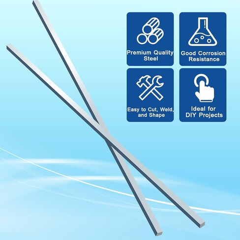 5 Pieces Square Steel Key Stock Bar, Zn-Coated Cold Drawn Steel Bars, 0.236" x 0.236" x 12" Flat Metal Key Stock in Saudi Arabia