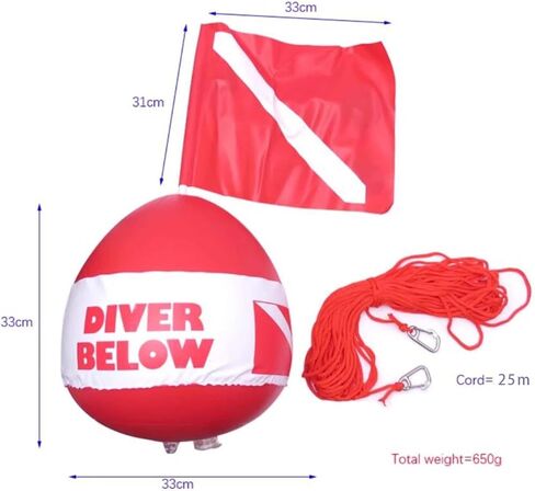 Buoy Dive Flag Float Signal Diver Below Floater, Dive Flag Float Inflatable Signal Floater for Scuba Diving, Signaling in Saudi Arabia