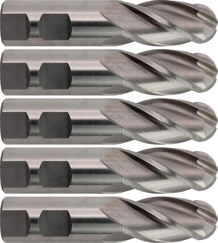 CME 3 PCS M42 طواحين نهاية الكوبالت ، أنف الكرة ، مشرق (غير مصقول) ، 1 "قطر الطاحونة ، 4" طول القطع ، 6 1/2 "الطول الكلي ، 4 الفلوت ، القطع المركزية in Saudi Arabia