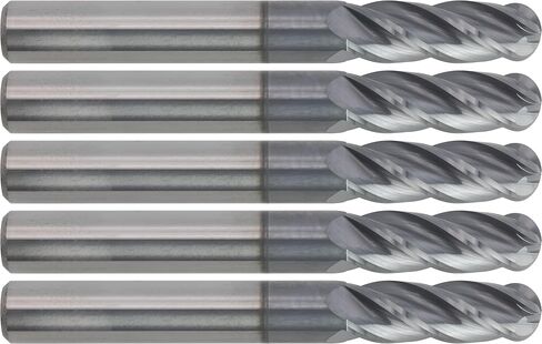CME 10 PCS Micrograin Carbide End Mills ، أنف الكرة ، tialn المطلي ، 3/64 "قطر الطاحونة ، 9/64" طول القطع ، 1 1/2 "الطول الكلي ، 2 الناي ، القطع المركزية in Kuwait