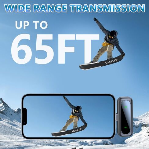 Wireless Mini Microphone for iPhone 15/16, iPad, Android, Wireless Lavalier Microphone with Noise Reduction, Portable USB C Lapel Mic for Video Recording, Vlog, Tiktok, YouTube in Saudi Arabia