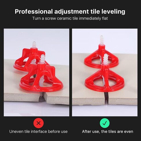 Pro-Brade 1/8 "طقم نظام تسوية البلاط المهني 300 قاعدة+100 قبعات للتحكم في الفجوة الدقيقة والدقة | تثبيت DIY بدون مجهود (300 قاعدة+100 كبسولة ، 1/8) in Kuwait