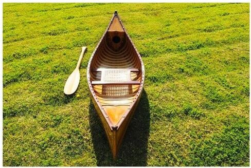 Handcrafted Wooden Canoe - 6ft Mediterranean Style Boat, Cedar & Fiberglass Construction in Saudi Arabia