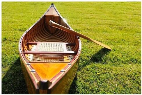 Handcrafted Wooden Canoe - 6ft Mediterranean Style Boat, Cedar & Fiberglass Construction in Saudi Arabia