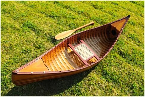 Handcrafted Wooden Canoe - 6ft Mediterranean Style Boat, Cedar & Fiberglass Construction in Saudi Arabia