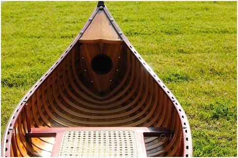 Handcrafted Wooden Canoe - 6ft Mediterranean Style Boat, Cedar & Fiberglass Construction in Saudi Arabia